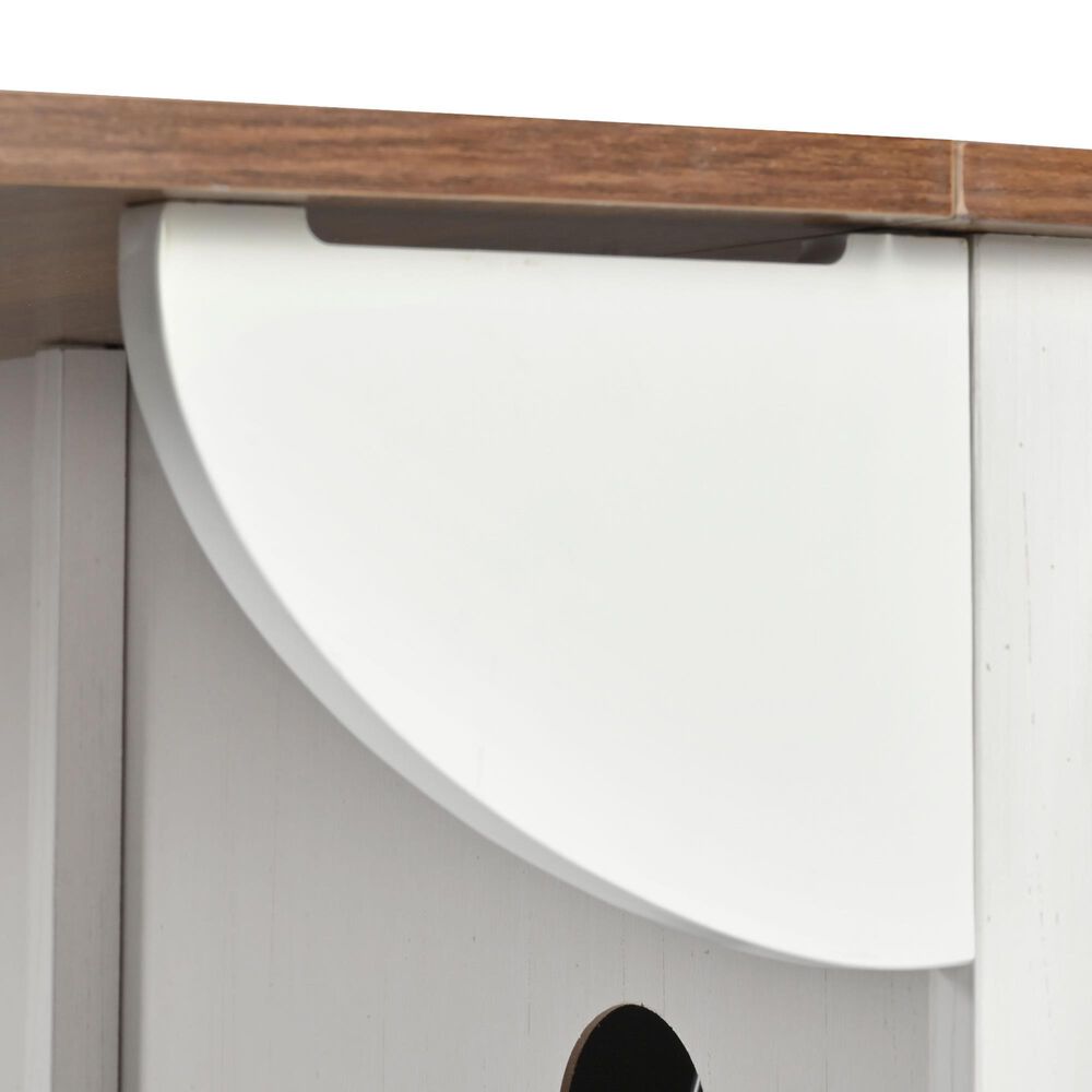HOMLUX 56" Kitchen Island with Drop Leaf in White, , large