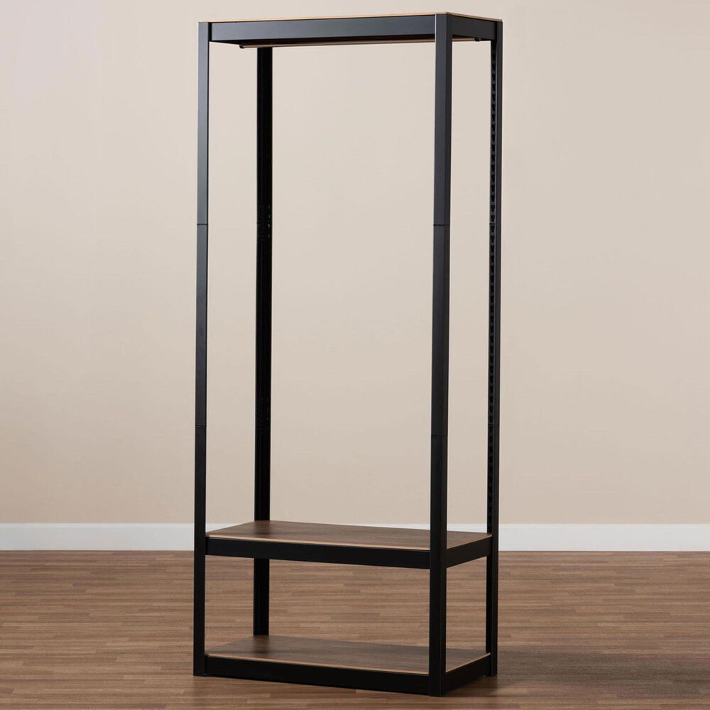 Baxton Studio Elton 3-Shelf Storage Organizer in Black and Brown, , large
