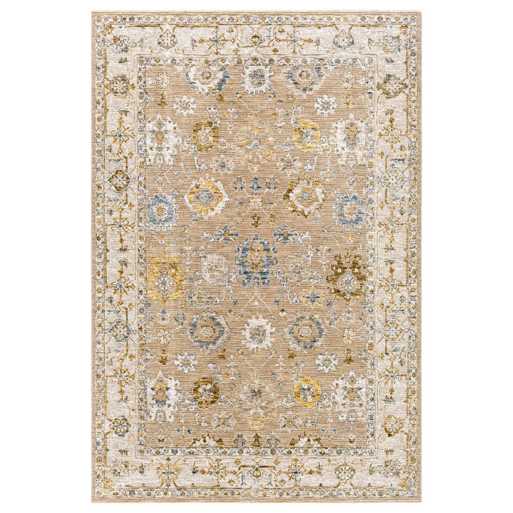 Surya Reina Tan, Light Brown, Light Gray, Cream, Denim, Mustard and Olive 6&#39;7&quot; x 9&#39;6&quot; Area Rug, , large