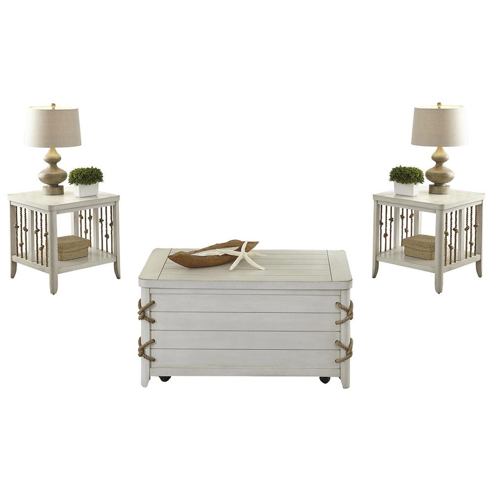 Belle Furnishings Dockside II 3-Piece Occasional Table Set in White, , large