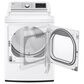 LG 7.3 Cu. Ft Front Load Turbo Steam Gas Dryer in White, , large
