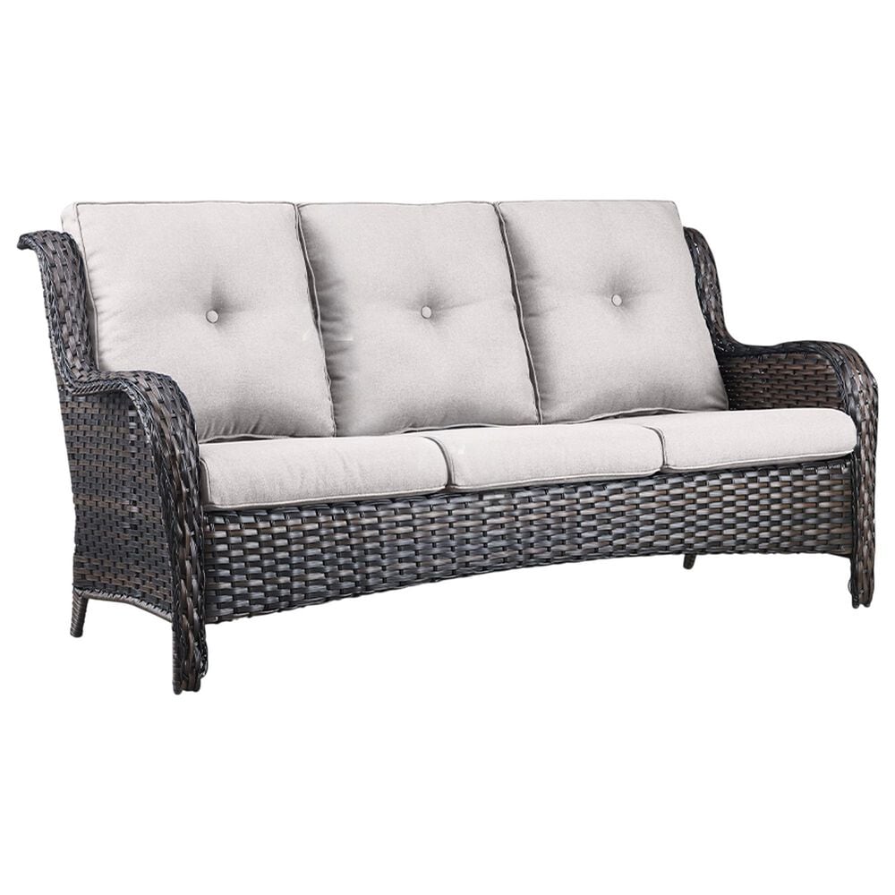 Sunwell Garden Outdoor Sofa with Brown Rattan in Beige, , large