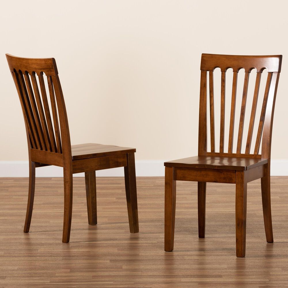 Baxton Studio Minette Side Chair in Walnut Brown (Set of 2), , large
