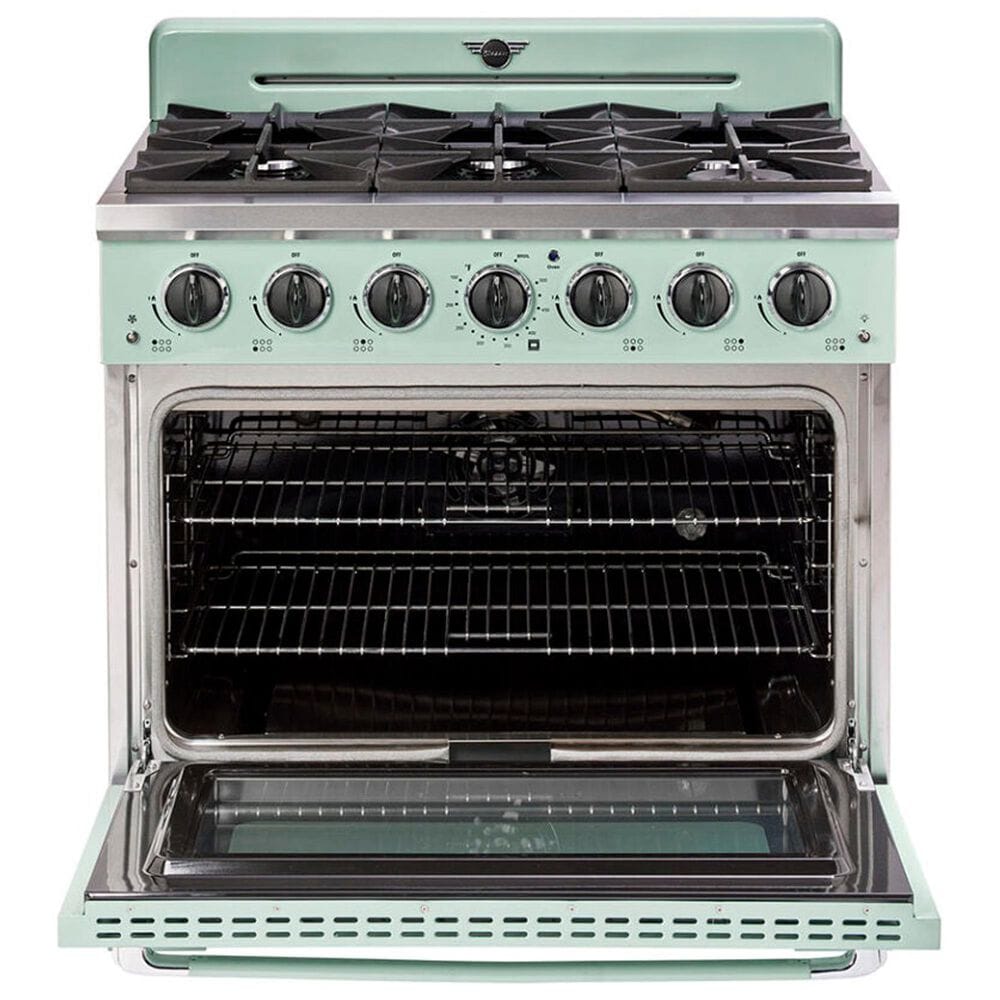 Unique Appliances Classic Retro 36" Pro Convection Gas Range in Summer Mint Green, , large