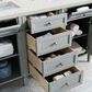 James Martin Vanities Brittany 60" Double Bathroom Vanity in Urban Gray with 3 cm Lime Delight Quartz Top and Rectangular Sinks, , large