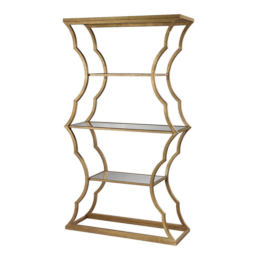 Elk Lighting Metal Cloud Bookcase in Antique Gold Leaf with Mirror, , large
