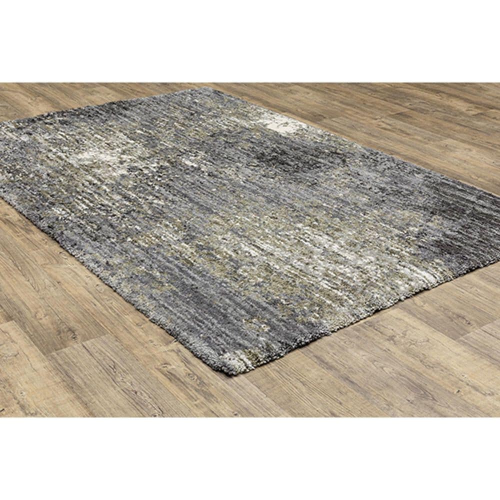Oriental Weavers Aspen Distressed Shag 2060W 5&#39;3&quot; x 7&#39;6&quot; Gray and Ivory Area Rug, , large