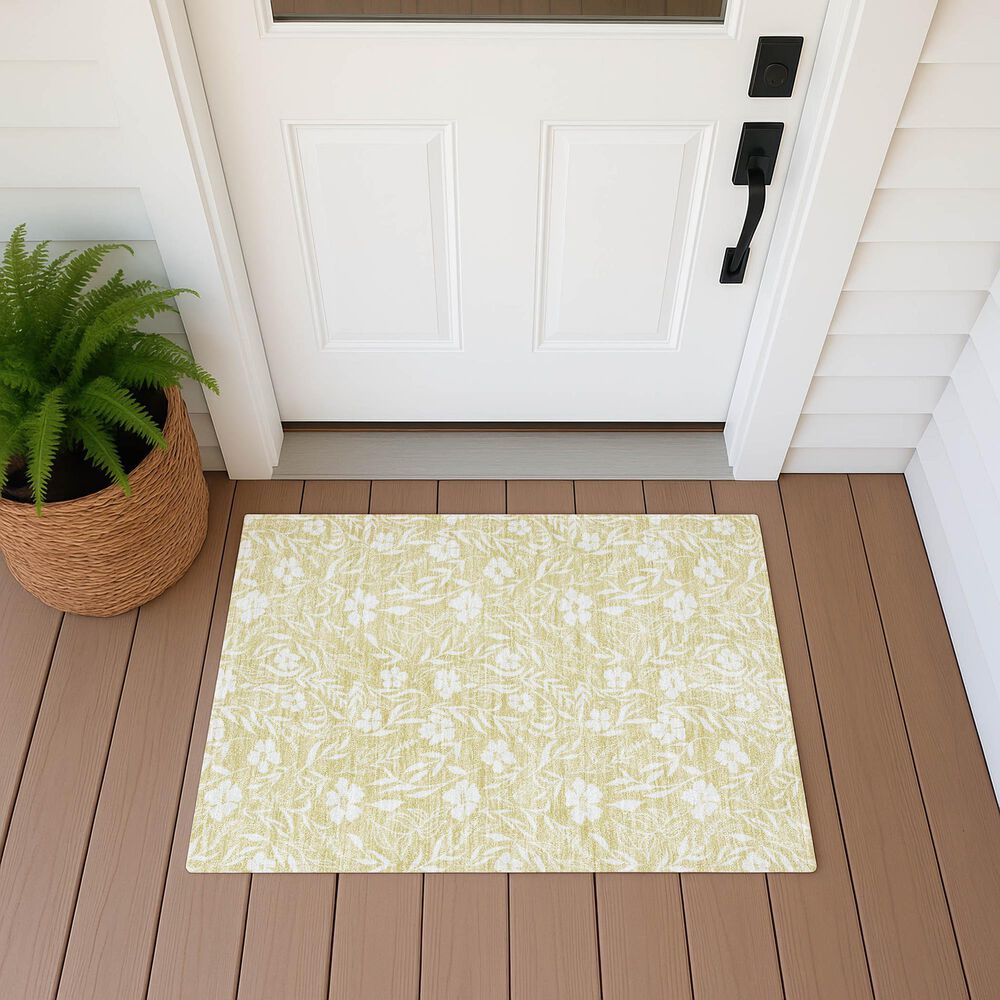 Dalyn Rug Company Soft Essentials Floral Wheat 1'8" x 2'6" Indoor/Outdoor Area Rug, , large