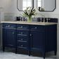 James Martin Brittany 60" Double Bathroom Vanity in Victory Blue with 3 cm Tajnar Eclos Top and Rectangular Sinks, , large