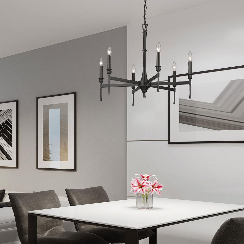 Golden Lighting Landon 6-Light Chandelier in Matte Black, , large