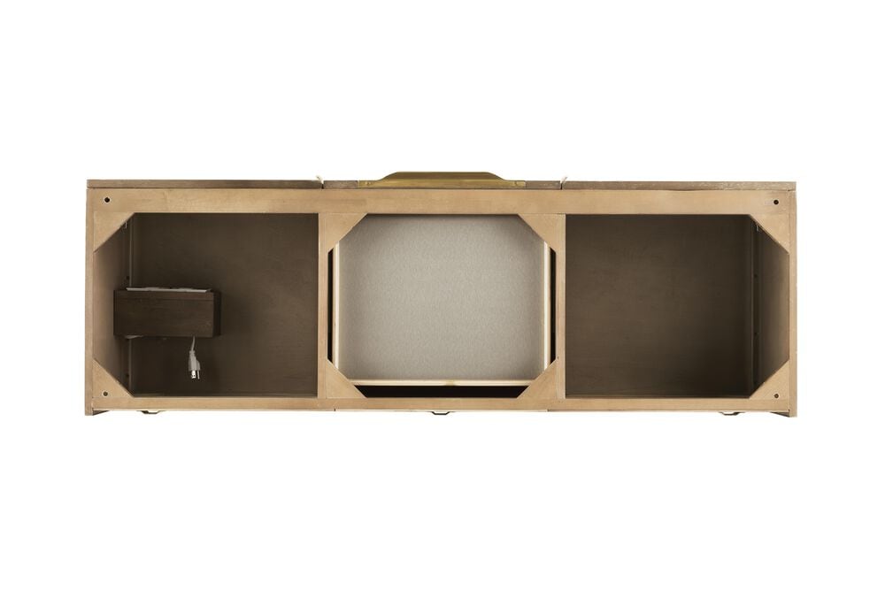 James Martin Columbia 59" Double Bathroom Vanity Cabinet in Latte Oak and Radiant Gold, , large