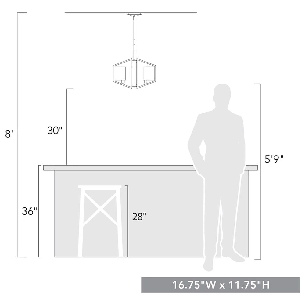 Golden Lighting Varsha 3-Light Pendant in Matte Black, , large