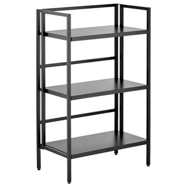 mDesign 3-Tier Metal Folding Shelf in Black, , large