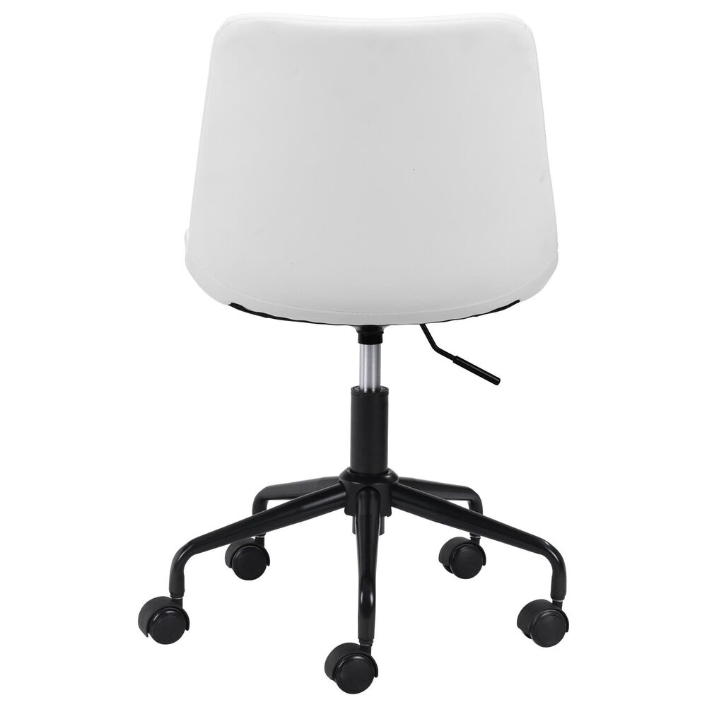 Zuo Modern Byron Office Chair in White and Black, , large