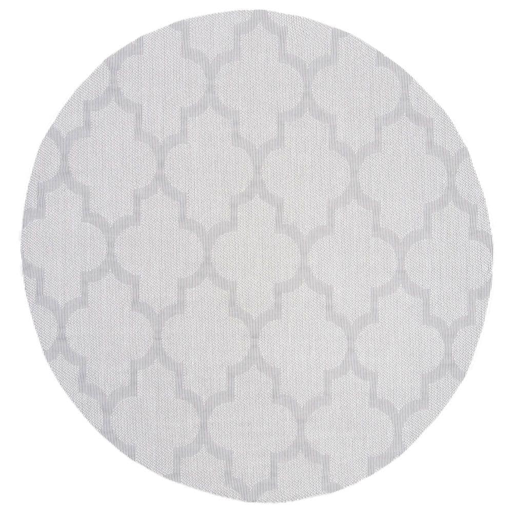Safavieh Bermuda BMU804A 6"7" Round Ivory and Light Grey Indoor/Outdoor Area Performance Rug, , large
