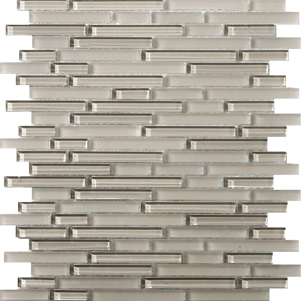 Emser Lucente Morning Fog Linear 12" x 12" Glass Mosaic Sheet, , large