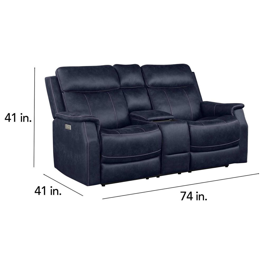 Steve Silver Valencia Power Recliner Console in Ocean Blue, , large