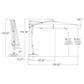 Garden Party 10" Square Cantilever with Blue Jay Canopy in Black, , large