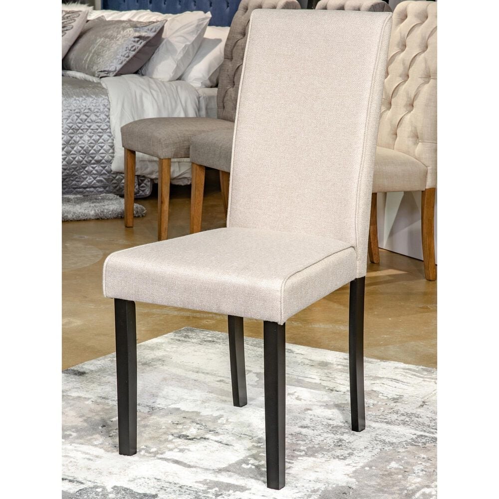Signature Design by Ashley Kimonte Dining Upholstery Side Chair with Beige Cushion in Dark Brown, , large