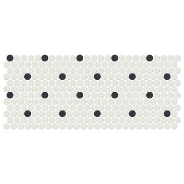 Dal-Tile Keystones Arctic White and Black 1" x 1" on 10" x 22" Porcelain Mosaic Sheet, , large
