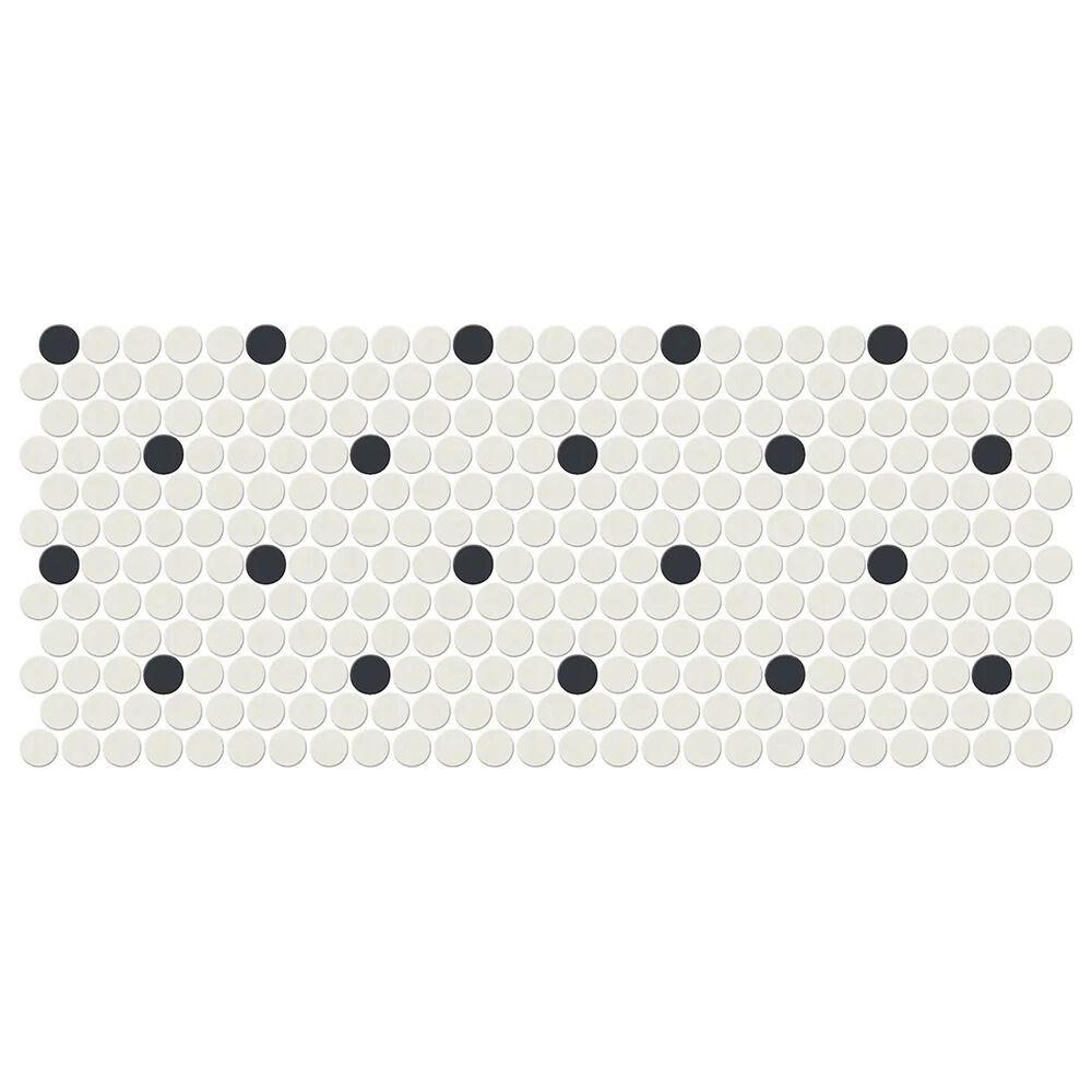 Dal-Tile Keystones Arctic White and Black 1" x 1" on 10" x 22" Porcelain Mosaic Sheet, , large