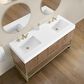 37B Mauri 60" Double Bathroom Vanity with Metal Base in Walnut Drift with High-Profile 4" White Composite Stone Top, , large