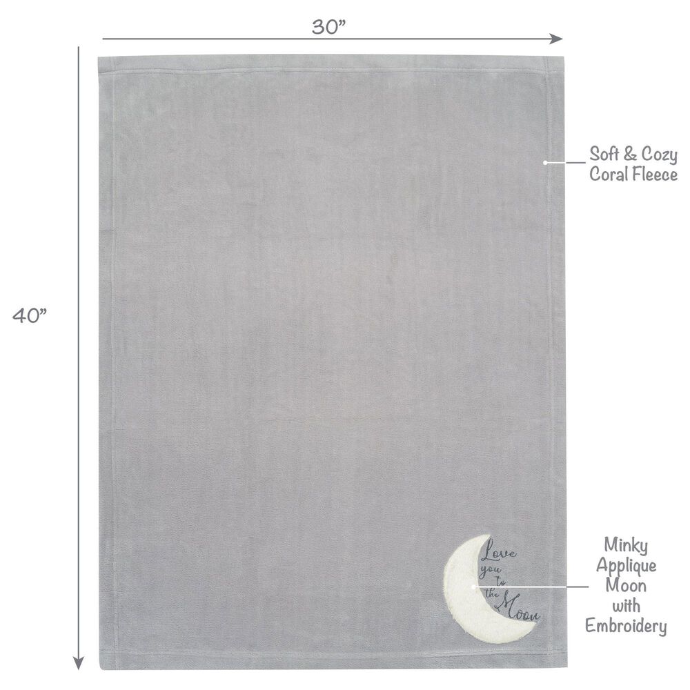 Lambs and Ivy Goodnight Moon Baby Crib Blanket in Gray and White, , large
