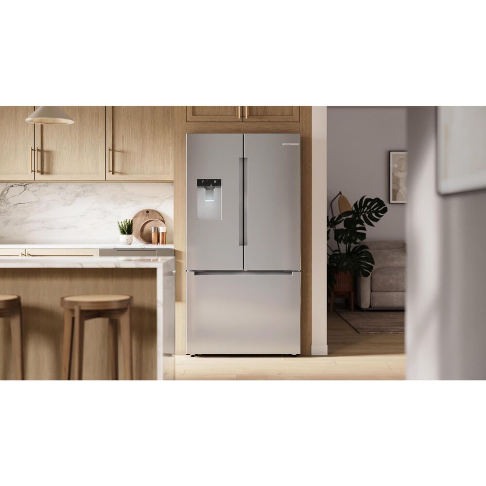 Bosch 100 Series 21.6 Cu. Ft. French Door Bottom Mount Refrigerator in Stainless Steel, , large