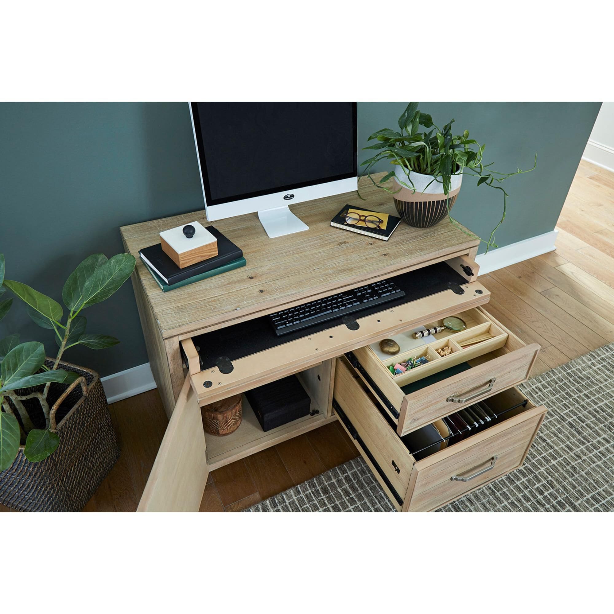 Riva Ridge Maddox Workstation Combo File Cabinet in Biscotti