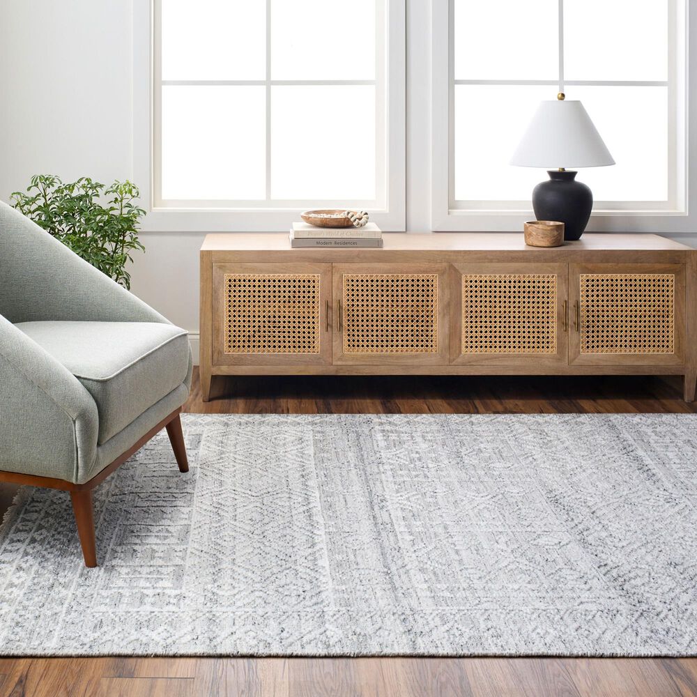 Surya Pompei Charcoal, Black, White, Light Slate, Beige and Teal 10&#39; x 14&#39; Area Rug, , large