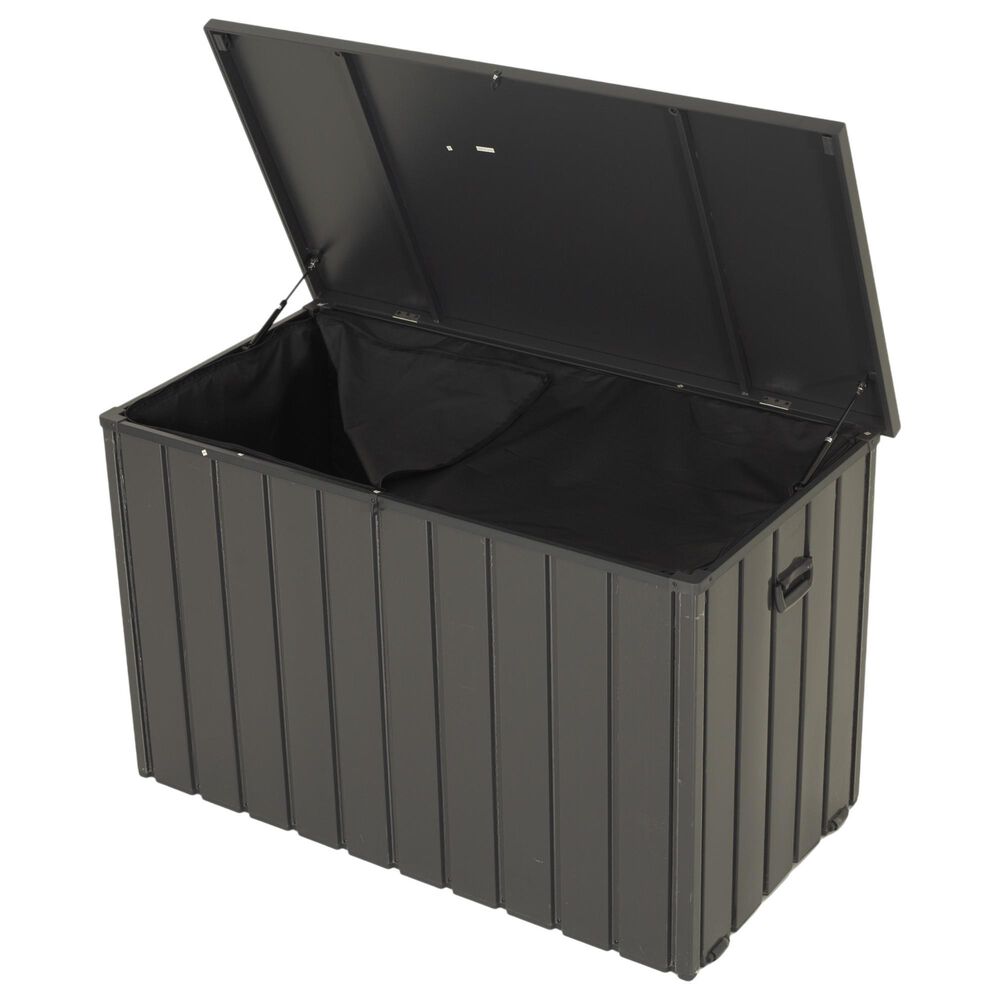 HOMLUX 100-Gallon Outdoor Metal Storage Deck Box in Gray, , large