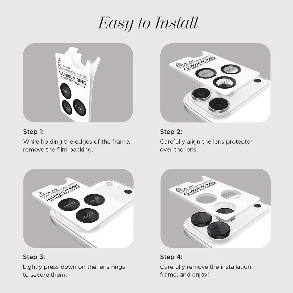 Case-Mate Aluminum Ring Lens Protectector for Apple iPhone 17 Pro / iPhone 17 Pro Max in Black, , large