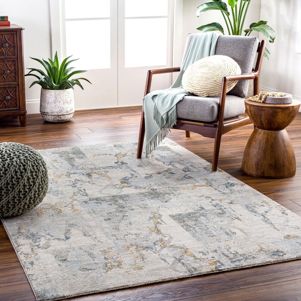 Surya Dresden Taupe, Off-White, Dusty Sage, Deep Teal, Light Gray, Mustard and Ink Blue 7&#39;10&quot; x 10&#39;2&quot; Area Rug, , large