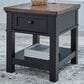 Ashley Wildenauer End Table in Warm Satin Black and Brown, , large