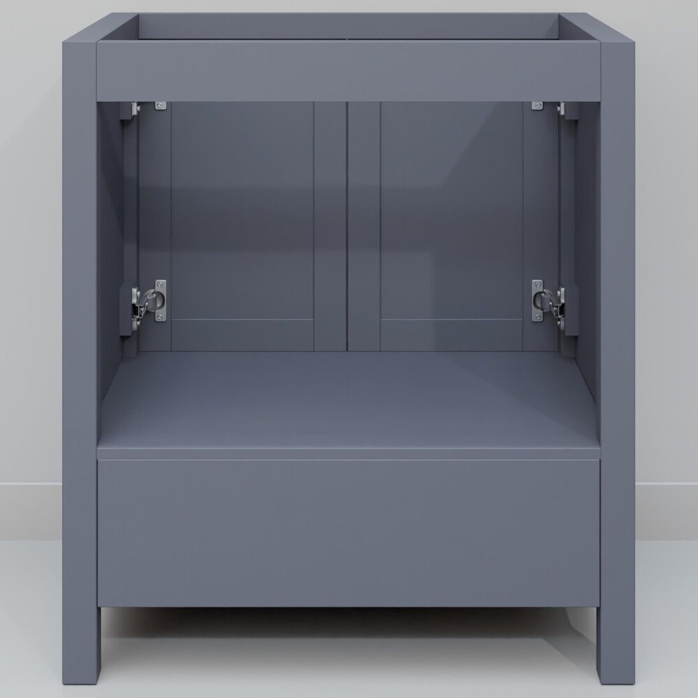 Lexora Home Jacques 30&quot; Single Bathroom Vanity in Dark Grey with 2 cm White Cultured Marble Top and Rectangular Sink, , large