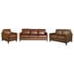 Italiano Furniture Weston 3-Piece Stationary Leather Living Room Set in Highland Brown, , large