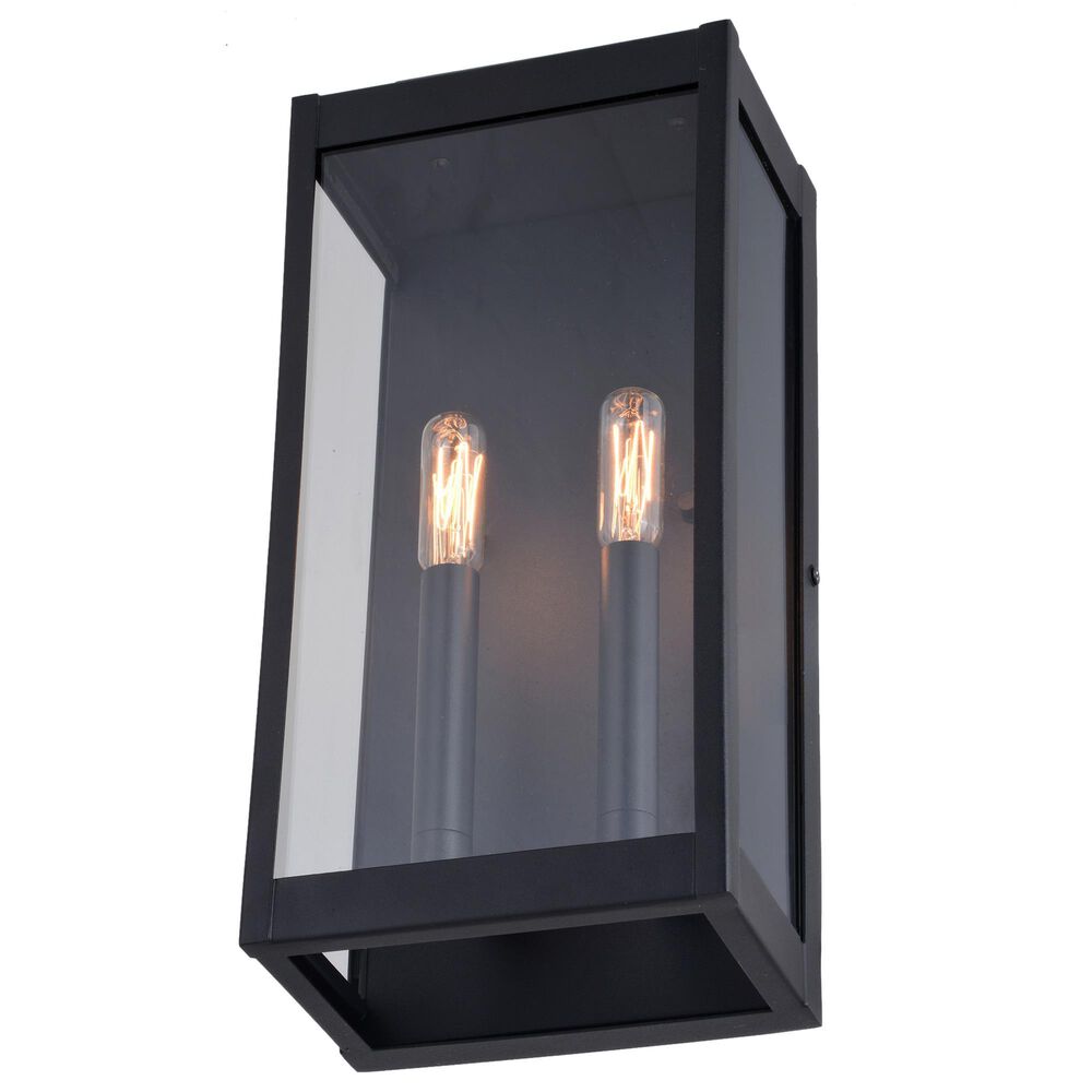 Vaxcel Hampton 2-Light Outdoor Wall Mount in Textured Black, , large