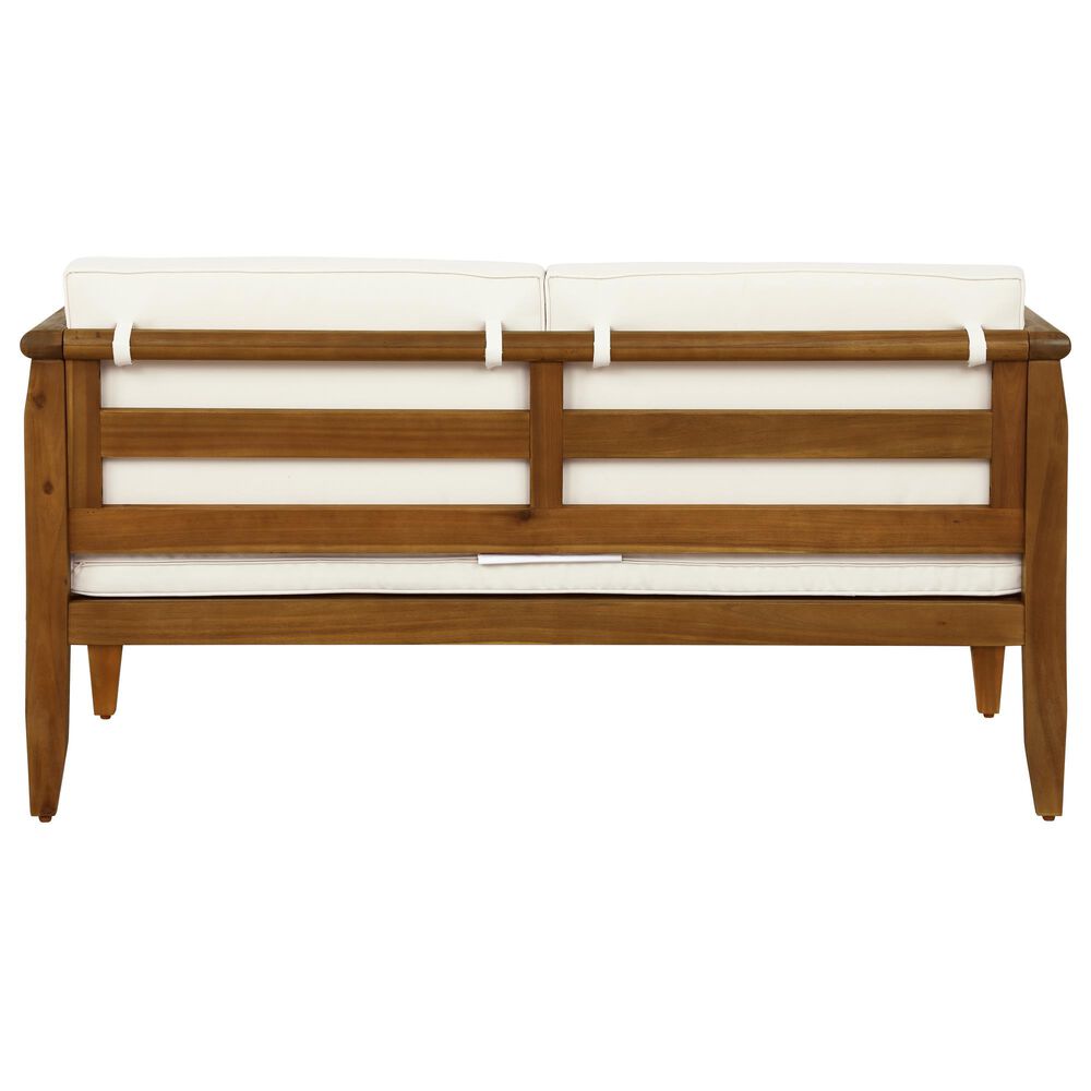 Linon Home Decor Arlen 2-Piece Outdoor Conversation Set with Beige Cushion in Brown, , large