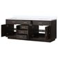 Lexora Home Abbey 84" Double Bathroom Vanity in Brown Oak with 2 cm White Quartz Top and Rectangular Sinks, , large