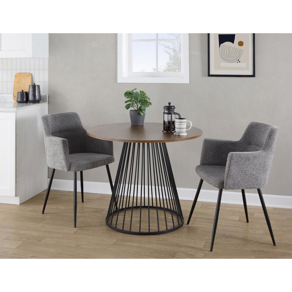 LumiSource Canary Dining Table in Black and Walnut - Table Only, , large
