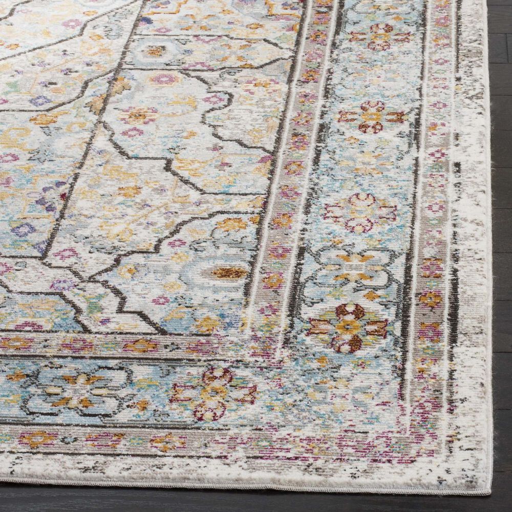 Safavieh Aria ARA199C 5&#39;1&quot; x 7&#39;6&quot; Cream and Blue Area Rug, , large