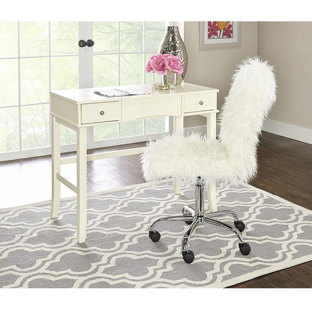 Linden Boulevard Flokati Armless Office Chair in Faux Fur, , large