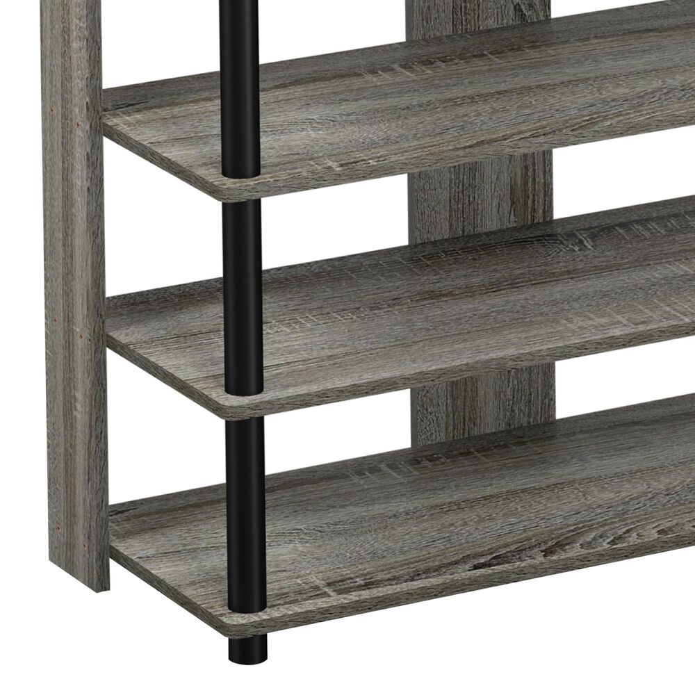HOMLUX 5-Tier Shoe Rack in French Oak and Black, , large