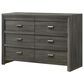 Crown Mark Valor 6-Drawer Dresser and Mirror in Grey, , large