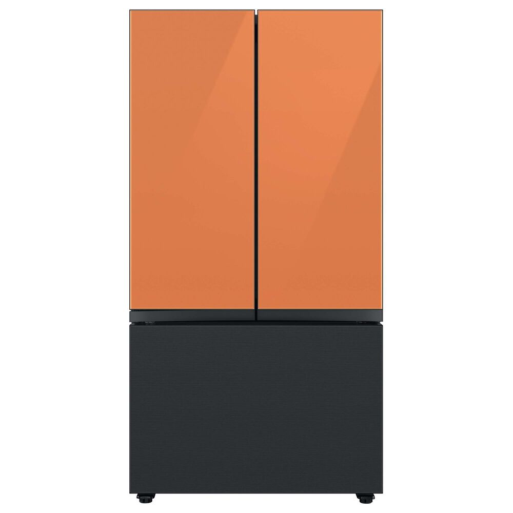 Samsung Bespoke 3-Door French Door Refrigerator Top Panel in Clementine Glass, , large