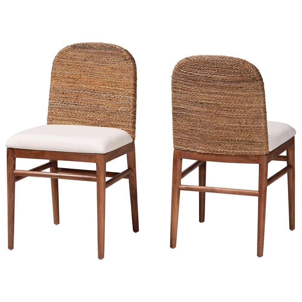 Baxton Studio Nadim Side Chair in Natural Brown (Set of 2), , large
