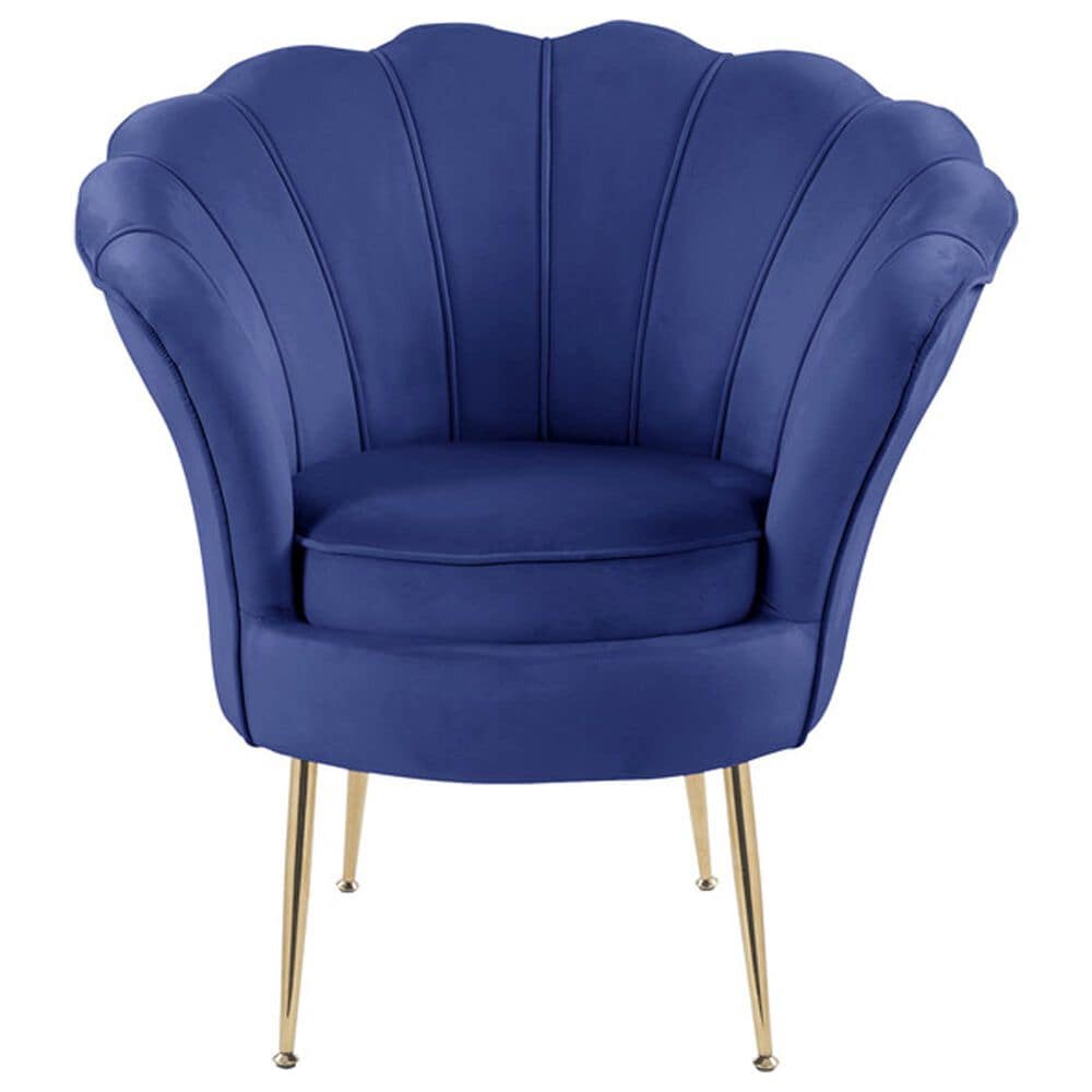 HOMLUX Scalloped Back Accent Chair in Blue, , large