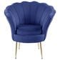 HOMLUX Scalloped Back Accent Chair in Blue, , large