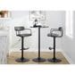 LumiSource Demi Swivel Adjustable Bar Stool with Grey Upholstery in Black (Set of 2), , large