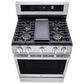 LG 2-Piece Kitchen Package with 6.3 Cu. Ft. Smart Freestanding Gas Range and 2.1 Cu. Ft. Smart Over-the-Range Microwave in Printproof Stainless Steel, , large